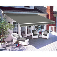 Greenbay 3.5 x 2.5m Manual Awning Garden Patio Canopy Sun Shade Shelter Retractable Grey