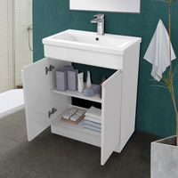 Gloss White Bathroom Vanity Sink Unit Basin Storage Cabinet Floor Standing Furniture 600mm