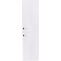 Gloss White 1400mm Tall Cupboard Wall Hung High Cabinet Bathroom Furniture with 2 Door