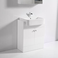 667mm Vanity Cabinet Basin Unit Floor Standing Bathroom Storage Furniture Gloss White