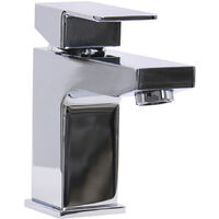 Square Basin Sink Mixer Tap Modern Chrome Bathroom Faucet