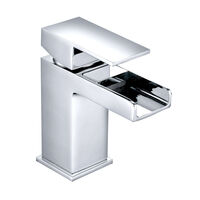 Basin Sink Mixer Tap Chrome Square Bathroom Lever Faucet
