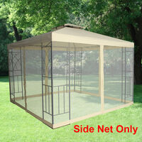 Pavilion Gazebo Side Net Marquee Fly Screen Gathering Mosquito Netting Washable Removable Ivory(Side Net Only)