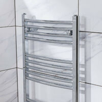 Curved Heated Towel Rail Radiator Bathroom Central Heating Ladder Warmer Rad 800x500mm Chrome