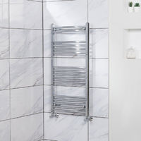Curved Heated Towel Rail Radiator Bathroom Central Heating Ladder Warmer Rad 1000x500mm Chrome