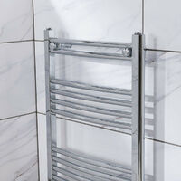 Curved Heated Towel Rail Radiator Bathroom Central Heating Ladder Warmer Rad 1000x500mm Chrome