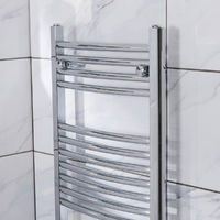 Curved Heated Towel Rail Radiator Bathroom Central Heating Ladder Warmer Rad 1500x450mm Chrome