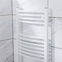 Curved Heated Towel Rail Radiator Bathroom Central Heating Ladder Warmer Rad 1200x500mm White