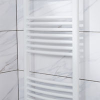 Curved Heated Towel Rail Radiator Bathroom Central Heating Ladder Warmer Rad 1200x500mm White