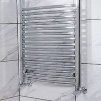 Curved Heated Towel Rail Radiator Bathroom Central Heating Ladder Warmer Rad 1200x600mm Chrome