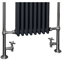 Traditional Bathroom Heated Towel Rail Column Radiator Cast Iron Rad Anthracite & Chrome 952x659 mm