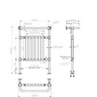 Traditional Bathroom Heated Towel Rail Column Radiator Cast Iron Rad Anthracite & Chrome 952x659 mm