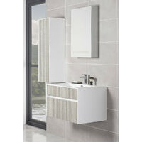 Vanity Unit Furniture Suite Wall Hung Tall Cabinet + Wall Mounted Vanity Basin Unit