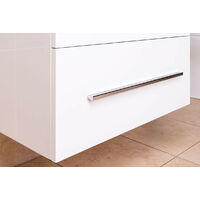 White 600mm Wall Hung Vanity Sink Unit 2 Drawer Countertop Basin Bathroom Furniture