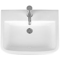 Bathroom Cloakroom Full Pedestal 555mm Basin Compact Single Tap Hole Sink