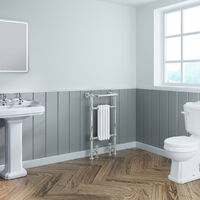 Traditional Heated Towel Rail Bathroom Column Radiator 940 x 479 mm White