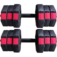Greenbay Cement Weights Plates Dumbbells Barbell 40 Kg Adjustable Set Home Gym Training Weights with Bars
