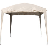 Greenbay Garden Pop Up Gazebo Party Tent Canopy With 4 Sidewalls and Carrying Bag Beige 2.5x2.5M