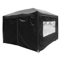 Greenbay Garden Pop Up Gazebo Party Tent Canopy With 4 Sidewalls and Carrying Bag Black 3x3M