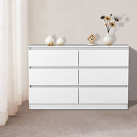 NRG Chest of Drawers Storage Bedroom Furniture Cabinet 6 Drawer White 120x30x77cm