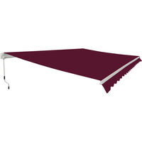 Greenbay Garden Patio Manual Retractable Awning Canopy Sun Shade Shelter Angle Adjustable 2.5x2M Wind Red