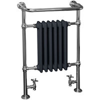 NRG Bathroom Cast Iron Radiator Traditional Heated Towel Rail Column Rads Anthracite 952 x 568mm