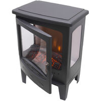 NRG Electric Fireplace Stove Heater with Fire Flame Effect Portable Fireplace Stove 1800W MAX