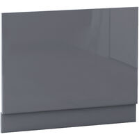 NRG Bath Panel Bathroom Moisture Resistant Wood MDF End Bath Panels Gloss Grey 750mm