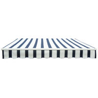 Greenbay 4.5x3m Garden Awning Replacement Fabric Top Cover Front Valance Blue-White