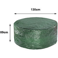 Greenbay Round Garden Furniture Cover Dustproof Anti-UV Polyethylene Cover for Patio Outdoor Table and Chair Dining Set (Diameter:130cm Height:89cm)