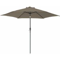 Greenbay Round Aluminium Garden Parasol Sun Shade Patio Outdoor Umbrella Canopy Crank Tilt Mechanism 2.5M Brown