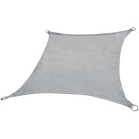 Green Bay Sun Shade Sail Square HDPE Breathable UV Block Sunscreen Awning Canopy with Free Rope 2x2m Grey