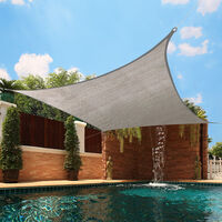 Green Bay Sun Shade Sail Square HDPE Breathable UV Block Sunscreen Awning Canopy with Free Rope 3x3m Grey
