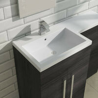 NRG Grey Left Hand Bathroom Furniture Cabinets Combination Vanity Sink Unit Set with Toilet
