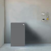 NRG 500mm Toilet Cabinet Back To Wall WC Unit Bathroom Furniture Gloss Grey