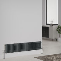NRG Cast Iron Style Radiator Traditional Anthracite Central Heating Rads Horizontal 2 Column 300x1460mm