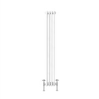 Traditional Cast Iron Style Radiator 1500x200mm Vertical 2 Column White