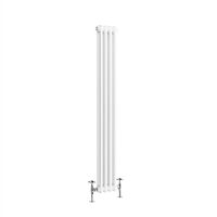 Traditional Cast Iron Style Radiator 1500x200mm Vertical 2 Column White