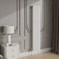 Traditional Cast Iron Style Radiator 1800x380mm Vertical 2 Column White