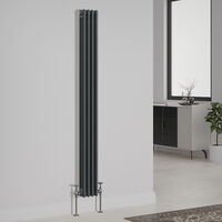 Traditional Cast Iron Style Radiator 1800x202mm Vertical 3 Column Anthracite