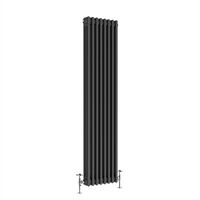 Traditional Cast Iron Style Radiator 1800x382mm Vertical 3 Column Anthracite