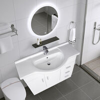Vanity Basin Unit Bathroom Sink Storage Furniture 1050mm Gloss White