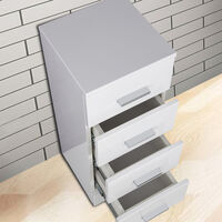 Modern 4 Drawer Bathroom Cabinet Floor Standing Storage Furniture Unit 330mm Gloss White