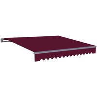 Greenbay 2.5 x 2m Patio Garden Manual Awning Canopy Grey Frame Sun Shade Retractable Shelter Wine Red