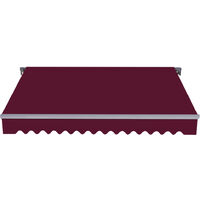 Greenbay Garden Manual Awning with Grey Frame Patio Canopy Sun Shade Retractable Shelter 3 x 2.5m Wine Red