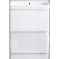 Floor Standing 600mm Bathroom Vanity Unit Basin Sink Storage Cabinet Furniture Gloss White