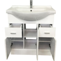 750mm Bathroom Vanity Unit Floror Standing Cabinet with Close Coupled Toilet WC Pan