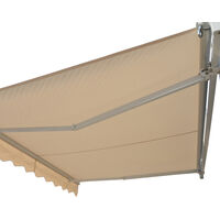 Garden Awning Manual Patio Canopy Sun Shade Retractable Shelter Outdoor Cream 2x1.5M