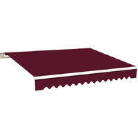 Manual Awning Canopy Outdoor Patio Garden Sun Shade Retractable Shelter Wine Red 2x1.5M