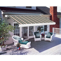 Greenbay 4.5x3M Full Cassette Electric Remote Controlled Retractable Garden Patio Canopy Awning Multi-stripe